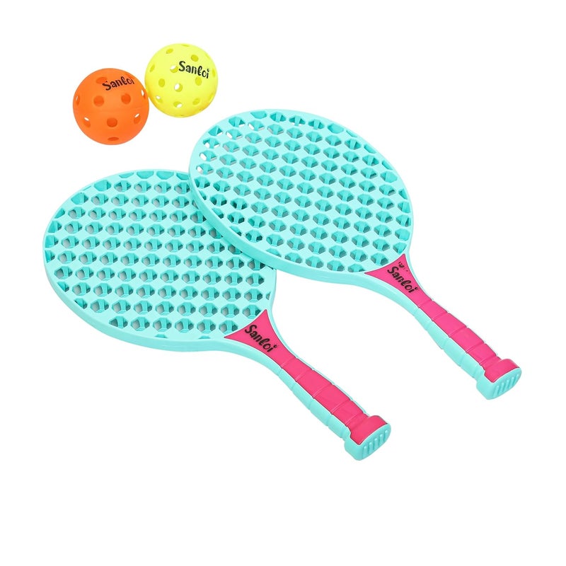 Knick Knack Santoi Paddle Ball Game Set with 2 Balls - Indoor Outdoor Play Set for Kids 3+ Years (Blue) - Image 5
